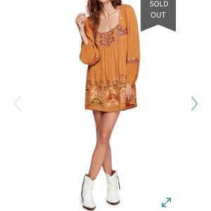 Free People “Rhiannon” Embroidered Babydoll Dress